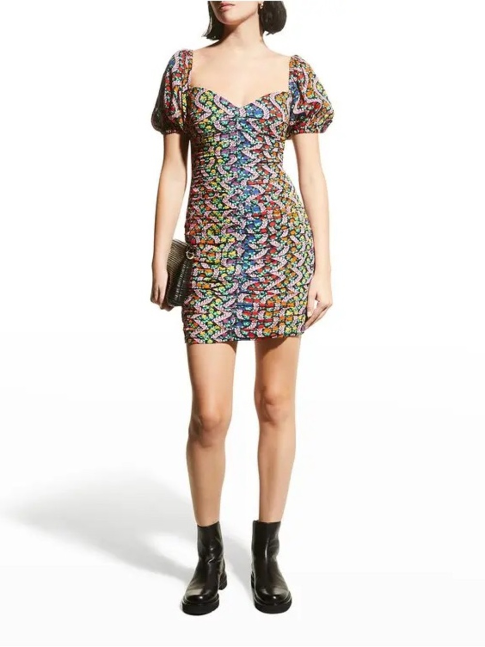 RHODE Esme Mini Dress with Multicolor Floral Print